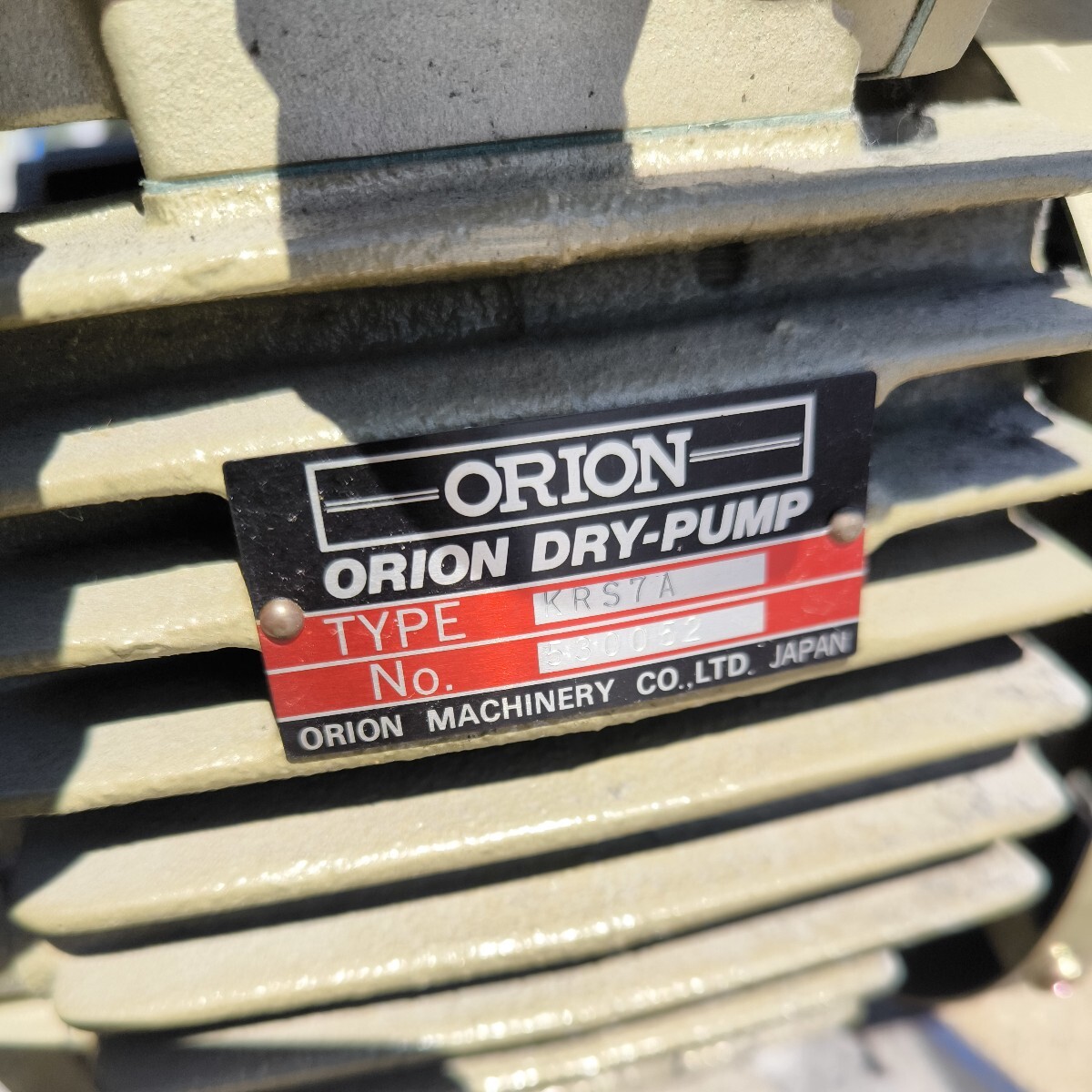「WM」引取歓迎 ORION オリオン KRS7A DRY-PUMP ドライポンプ バキュームポンプ 真空ポンプ 動作品の画像3
