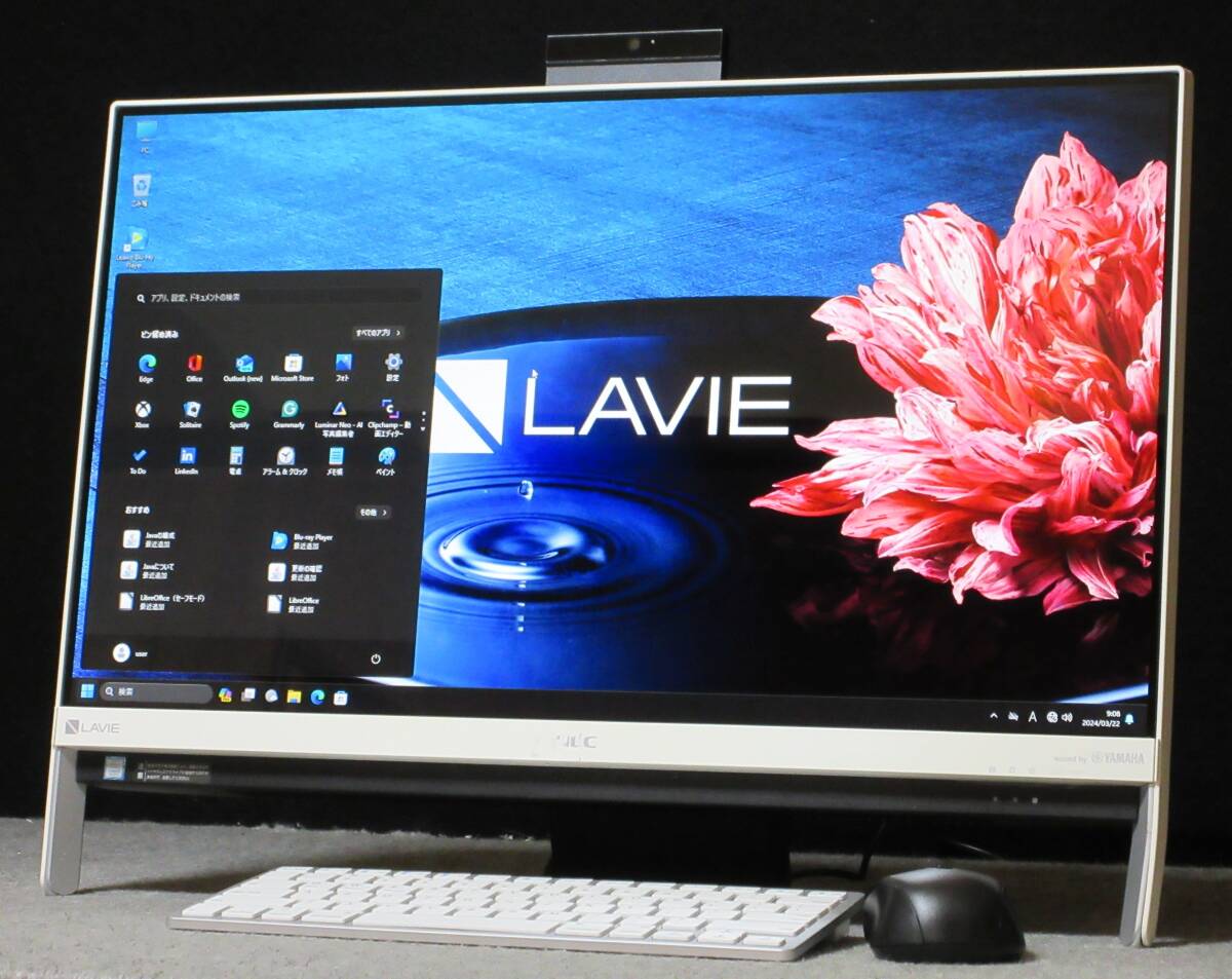 ◆送料無料/Win11/快適12GB＆快速i3-7100/大容量1TB//狭額縁23.8型ワイドLED/新品無線KB＆MU/Wi-fi/Webカメラ/Bluetooth/Office/GD242◆