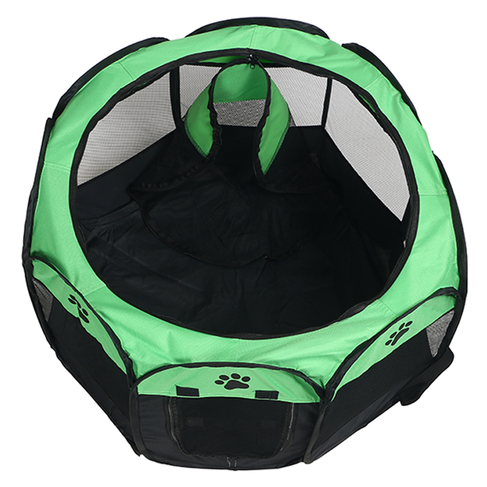  pet Circle dog cat cage tent folding light weight compact outdoor disaster prevention interior dog small size dog medium sized dog rabbit (M, green × black ) DJ1144