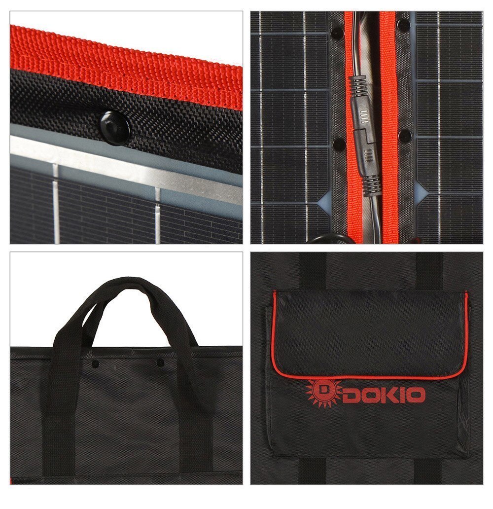 DOKIO黒ソーラーパネル200ワット (50ワット × 4PC) 18V中国 DOKIO黒ソーラーパネル200ワット (50ワット × 4PC) 18V中国