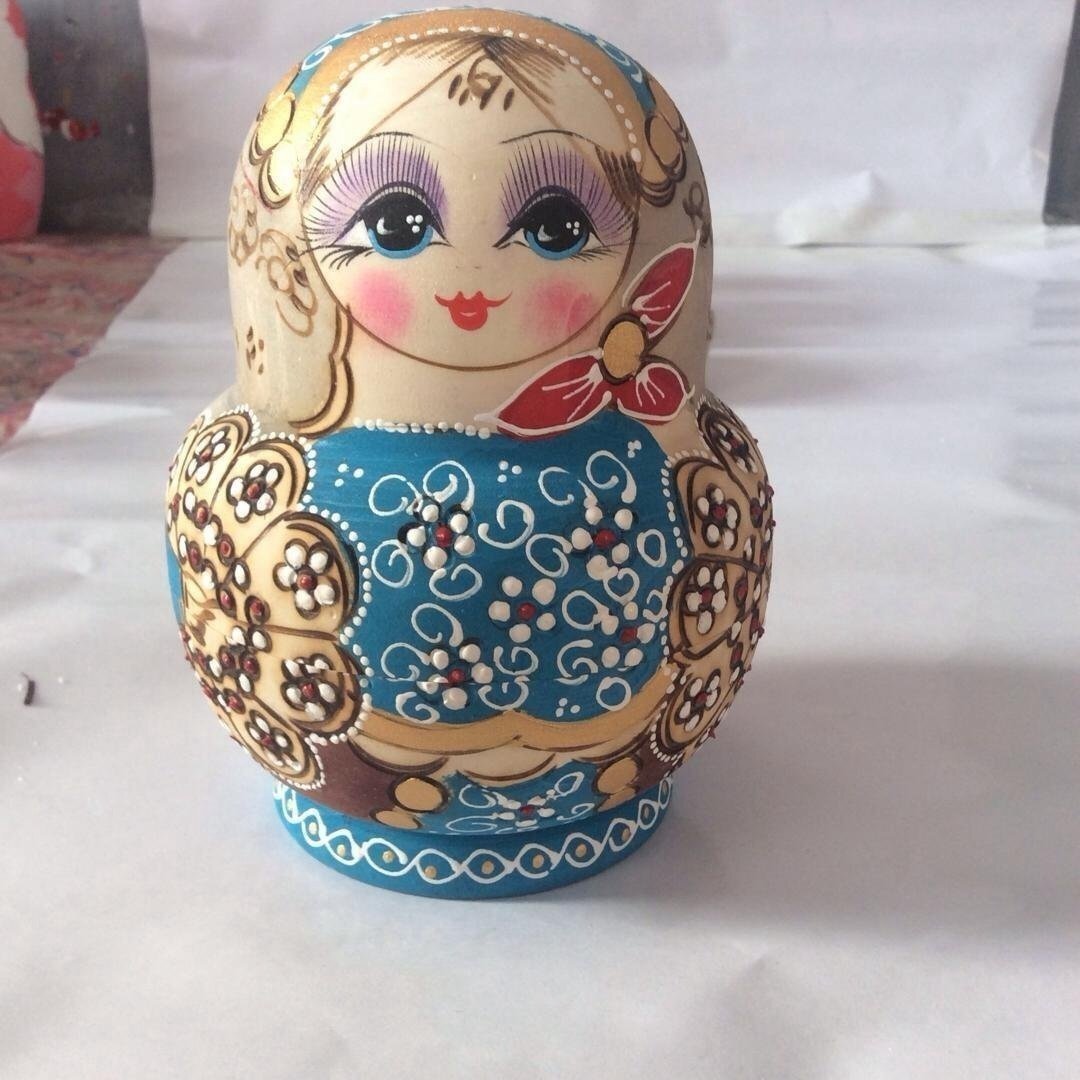 10層 ロシア人形 木製 入れ子 マトリョーシカ おもちゃ ギフト 飾り 女の子 華やか 工芸 雑貨 伝統 HD332_画像2