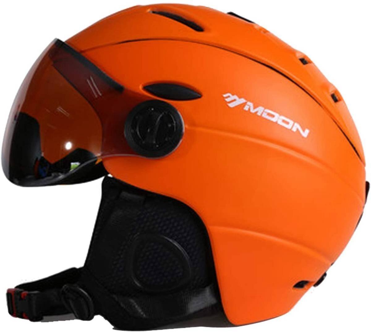 スキー/スノーボードヘルメットオートバイ調節可能な防風ヘッドヘルメットスキー シールド付き UVカット ジェット 軽量5色可選 HE612_画像1