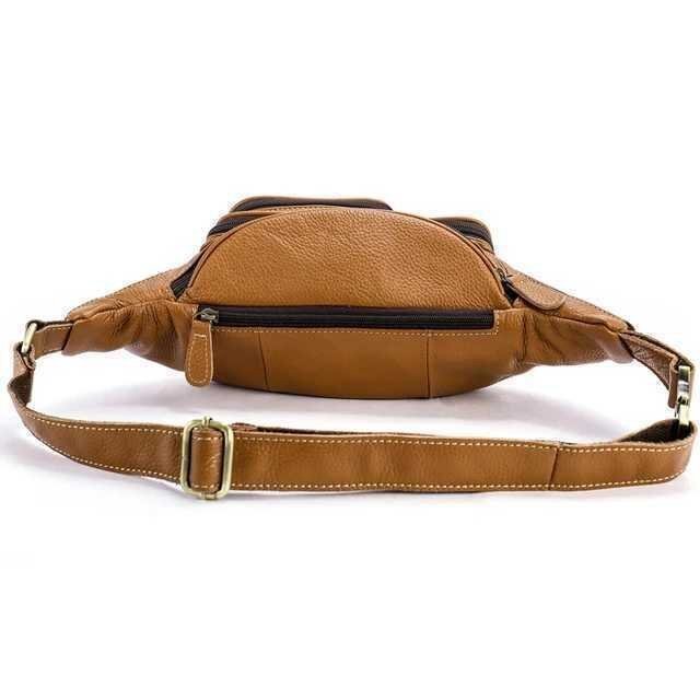  original leather waist bag diagonal .. shoulder bag commuting going to school belt bag men's body bag hip bag HE774