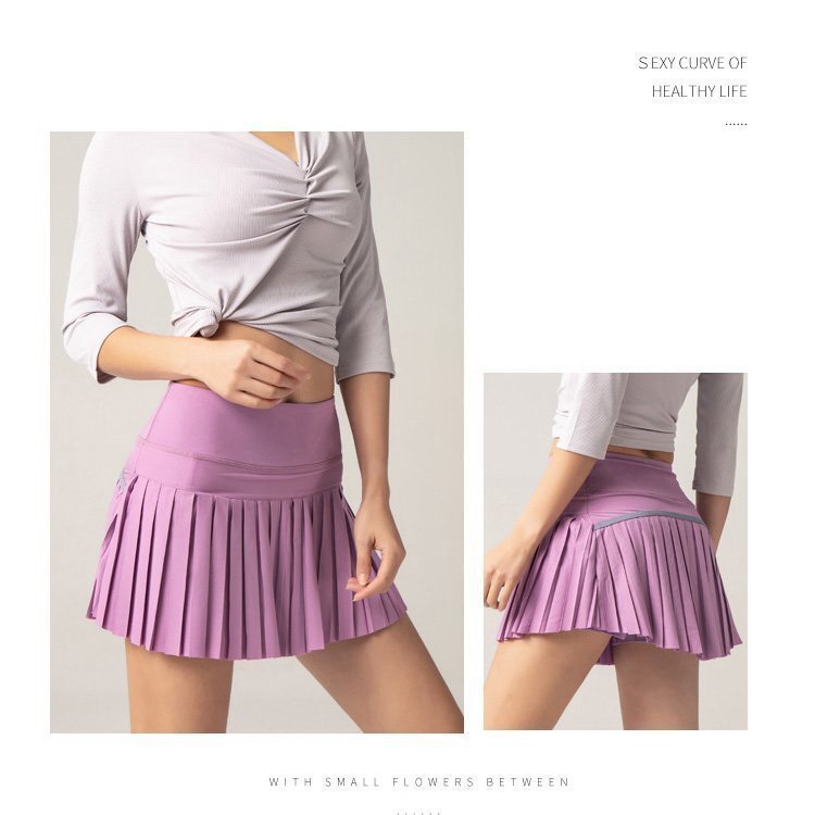  женский спорт одежда внутренний есть юбка мини-юбка юбка теннис Golf тренировка бег фитнес фиолетовый L HE504