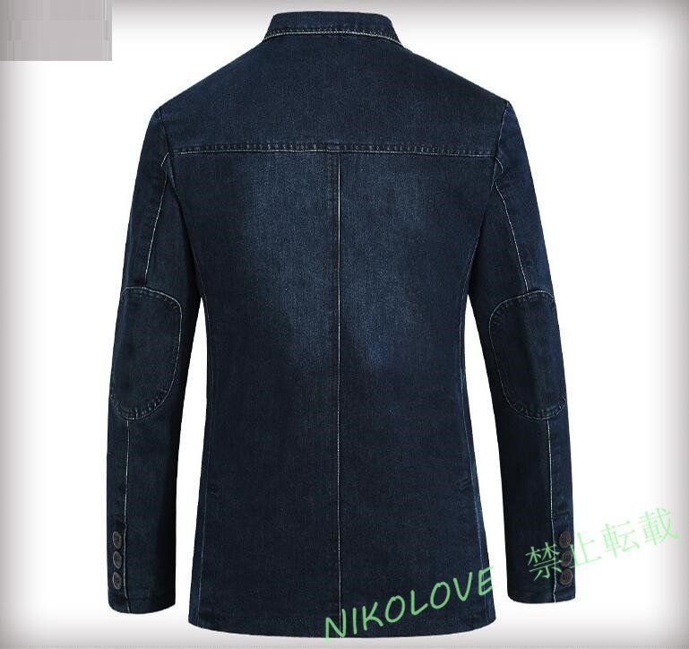  Denim жакет джинсовый жакет новый товар мужской tailored jacket блузон G Jean блейзер локти лоскутное шитье джемпер 2 цвет темно-синий AA635