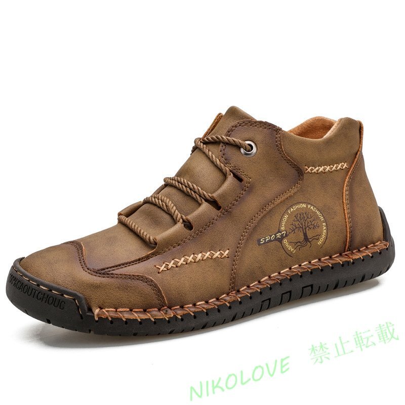  walking shoes gentleman shoes men's leather shoes cow leather boots regular sneakers outdoor light weight ventilation camp 24cm~28cm AA946