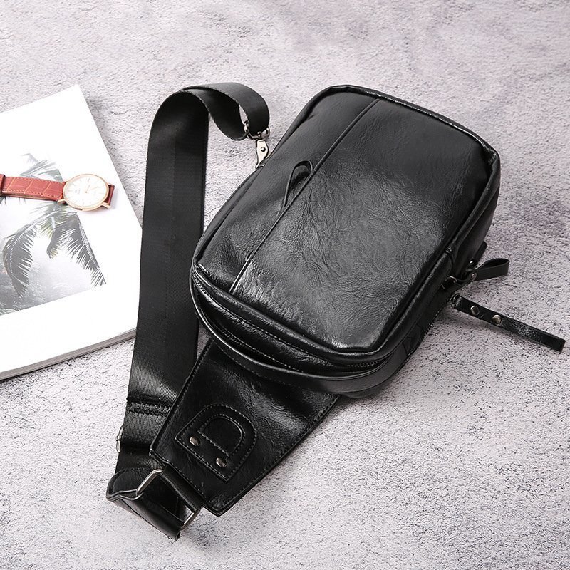  leather shoulder bag black high capacity shoulder bag body bag sakoshu men's leather HE430