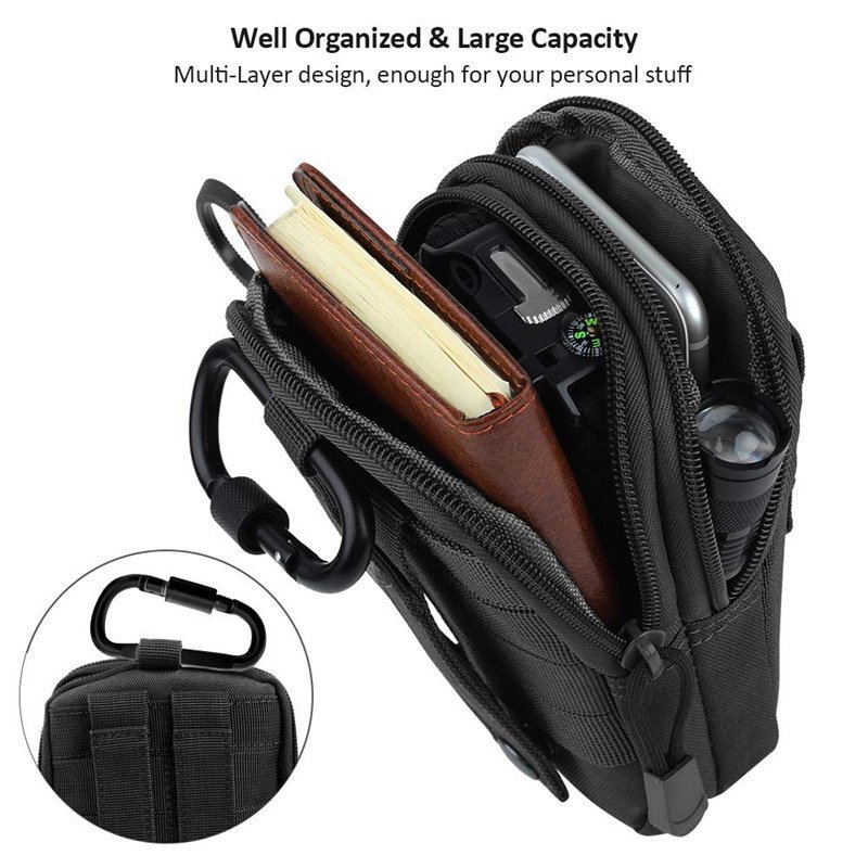  purse storage hip belt black compact . convenience belt bag men's fashion case smartphone body bag bag pouch HE917