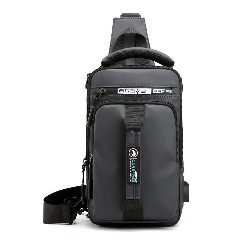  specification body bag men's USB cable one shoulder 3way black business rucksack messenger bag HE865