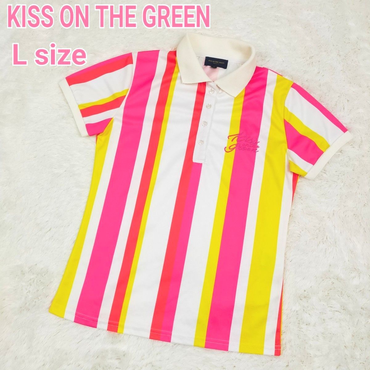 KISS ON THE GREEN キスオンザグリーン ゴルフ 春夏 ポロシャツ 半袖 レディース サイズ3 L
