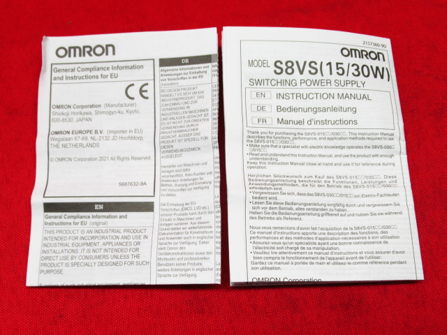 未使用品 OMRON オムロン スイッチングパワーサプライ S8VS-03024 管理6B0301O-YP_画像3