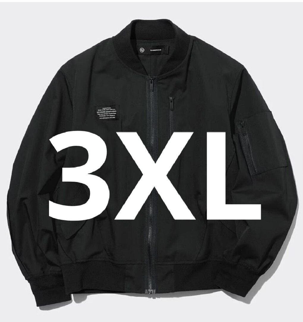 新品★3XL！ GU x UNDERCOVER ジーユー アンダーカバー リブ ブルゾン ブラック _画像1