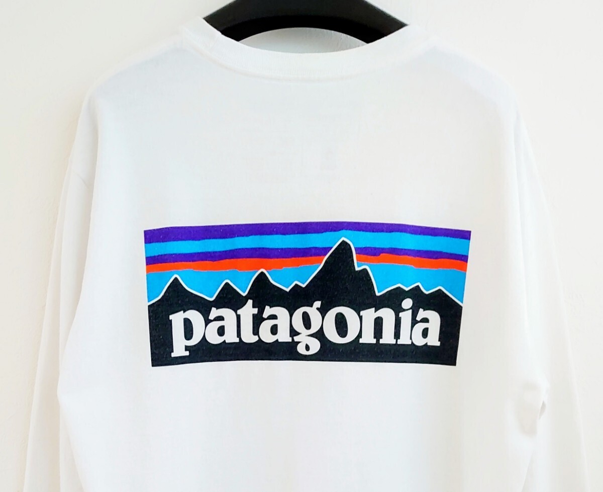 patagonia P-6 Logo Responsibili-tee★パタゴニア ロゴ レスポンシビリティー ロングスリーブ 長袖 Tシャツ Mの画像1