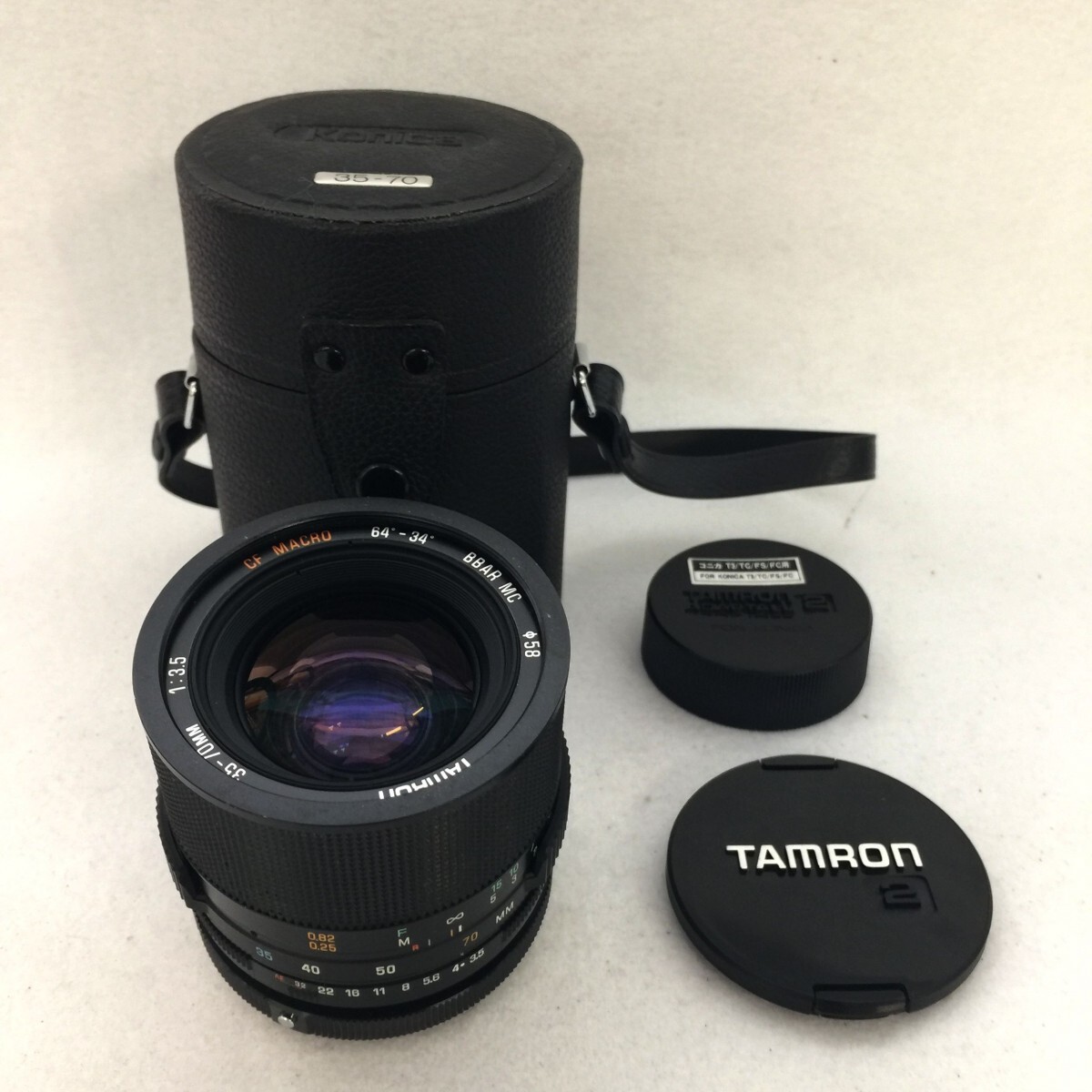 TAMRON 35-70mm F3.5 CF MACRO タムロン コニカARマウント用 アダプトール2 ケース・レンズキャップ・リアキャップ付 現状品 ／ 04-00834_画像1