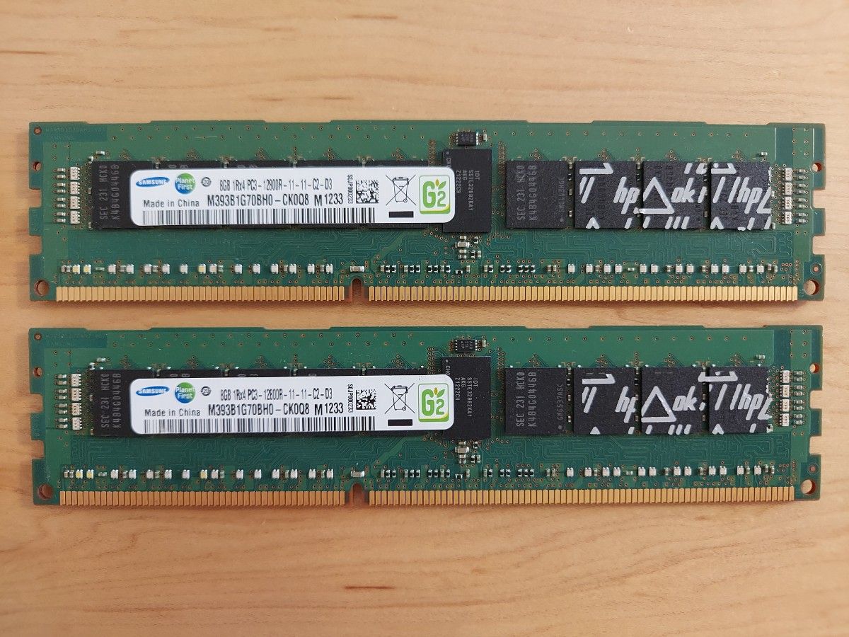 PC3-12800R DDR3-1600 ECC REG 8GB x 2枚(16GB) メモリ