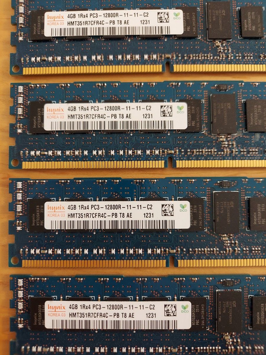 PC3-12800R DDR3-1600 ECC REG 4GB x 4枚(16GB)　 メモリ