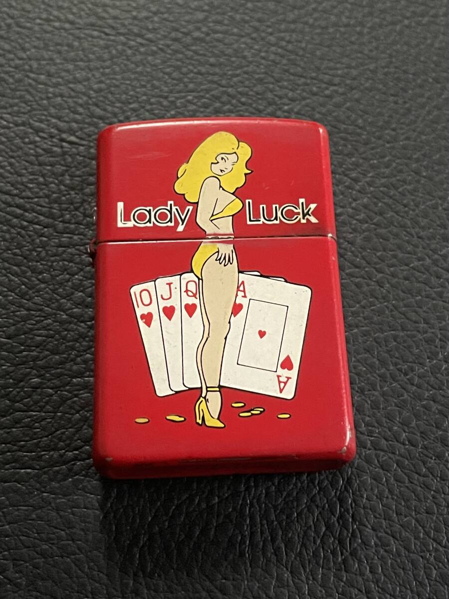 当時物　レトロデザイン　Zippo ジッポー　1998年　LADY LUCK　レディラック　ウィンディ　美品　1000円スタート　売り切り_画像1