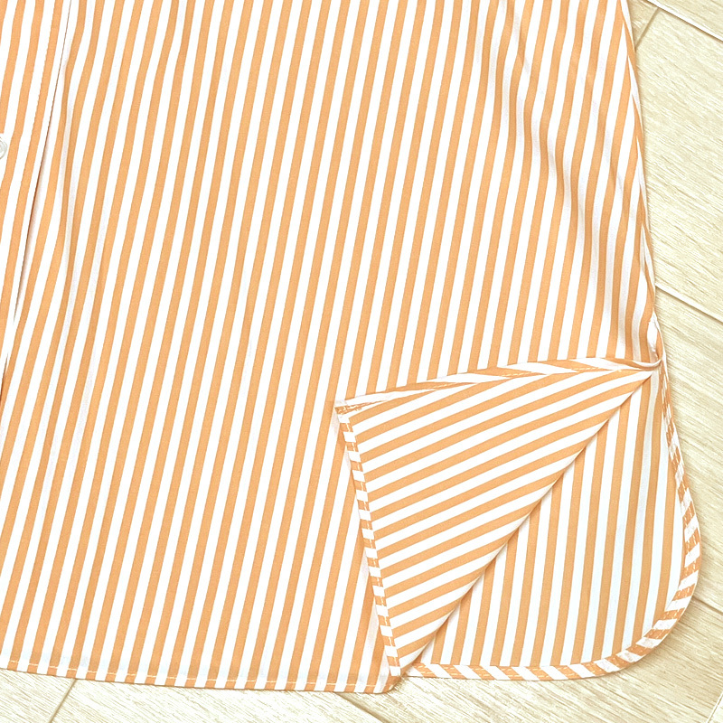 春夏新作30%OFF　マックスマーラ　Max Mara　コットンストライプ オーバーサイズシャツ　オレンジ　40サイズ　【送料無料】_画像4