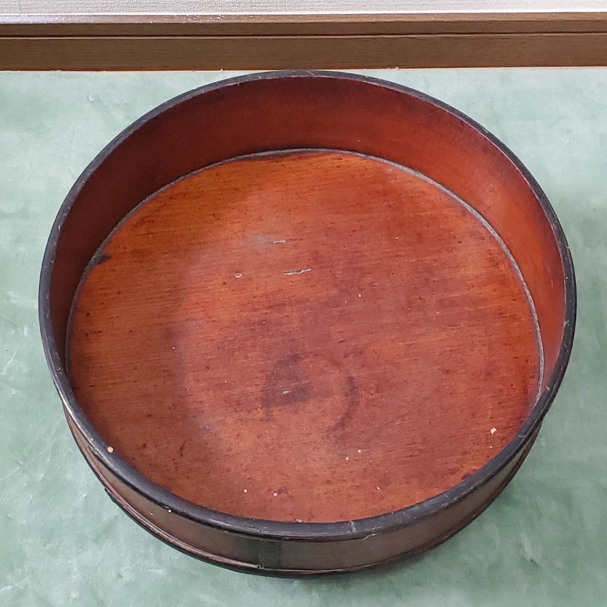 木製 時代物 古漆塗り 水盤 直径35cm （検索 アンティーク 骨董 古民具 インテリア ディスプレイ s/1028の画像5