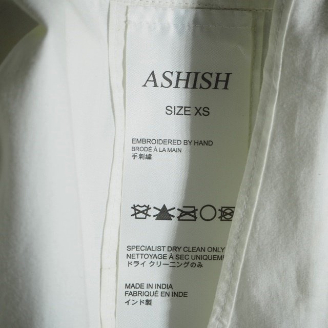 M6784z4　▼ASHISH アシシュ▼ ハンド刺繍 コットンガウンコート ホワイト XS / 白 金 トゥモローランド オーバーサイズ フレアコート 春夏_画像7