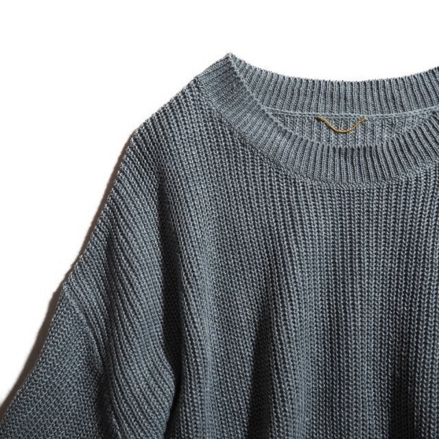 M7840f72 ▼L'Appartement アパルトモン▼ 21SS Linen Boys Knit オーバーサイズ リネンニット ブルー / 麻 サマーニット 春夏の画像2