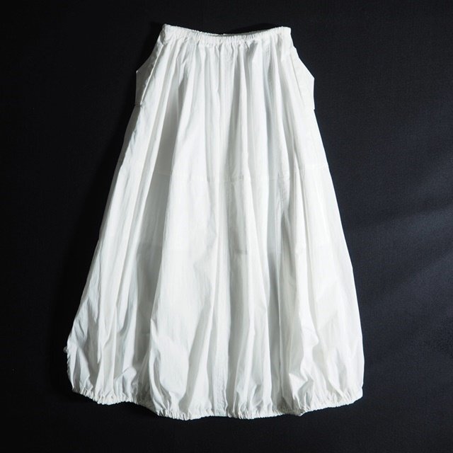 C2091f49　▼JOSE MOON ジョゼムーン▼　23SS GATHER NYLON SKIRT コットンナイロン ストレッチ バルーンスカート ホワイト F / 白 春夏_画像4