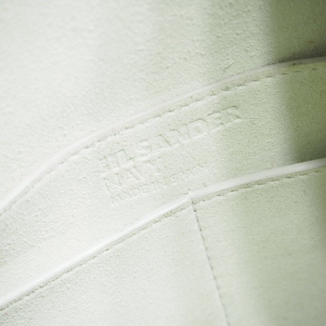 M6273z3　▼JIL SANDER NAVY ジルサンダー▼　ワンハンドル レザーバッグ ホワイト / 白 ハンドバッグ トートバッグ レディース_画像9