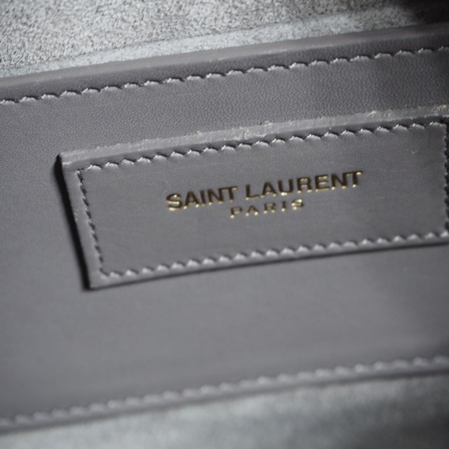 M6328R5　▼SAINT LAURENT PARIS サンローランパリ▼　ショルダー付 ベイビーダッフル バッグ グレー / ミニボストン 2WAY_画像6