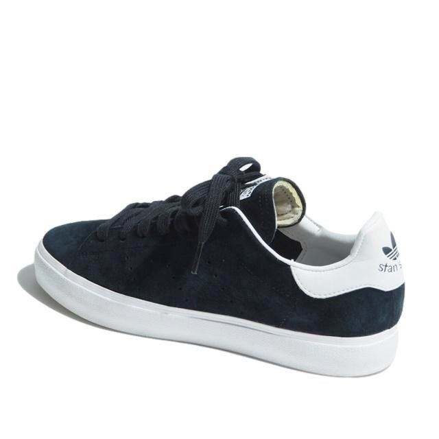 M8283R13　▼adidas アディダス▼ 新品同様 B24548 STAN SMITH VUCL スタンスミス バルカナイズド スエード スニーカー ブラック 6/24cm 黒_画像3