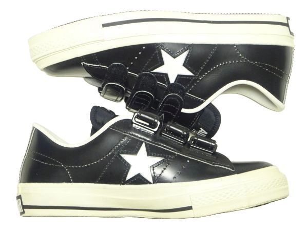 ★デッド♪コンバース★ワンスター US4.5/23.5cm黒ブラック日本製ベルクロレザースニーカーconverseオールスターV-3 OX_画像3