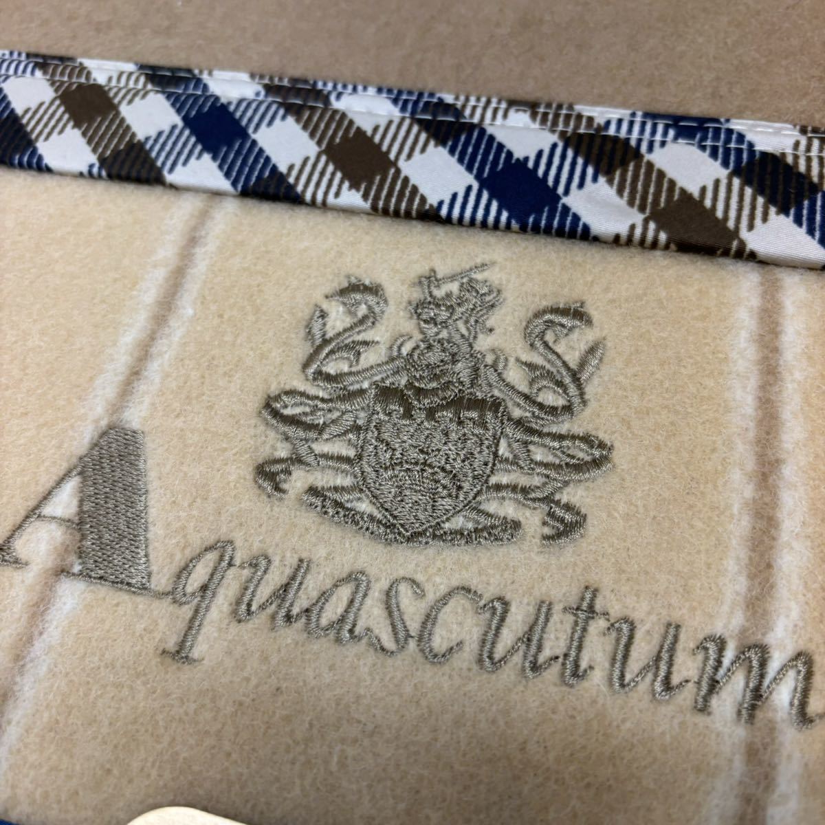  unused Aquascutum cashmere entering blanket wool 100% blanket blanket single wool 100% 140×240. beige 