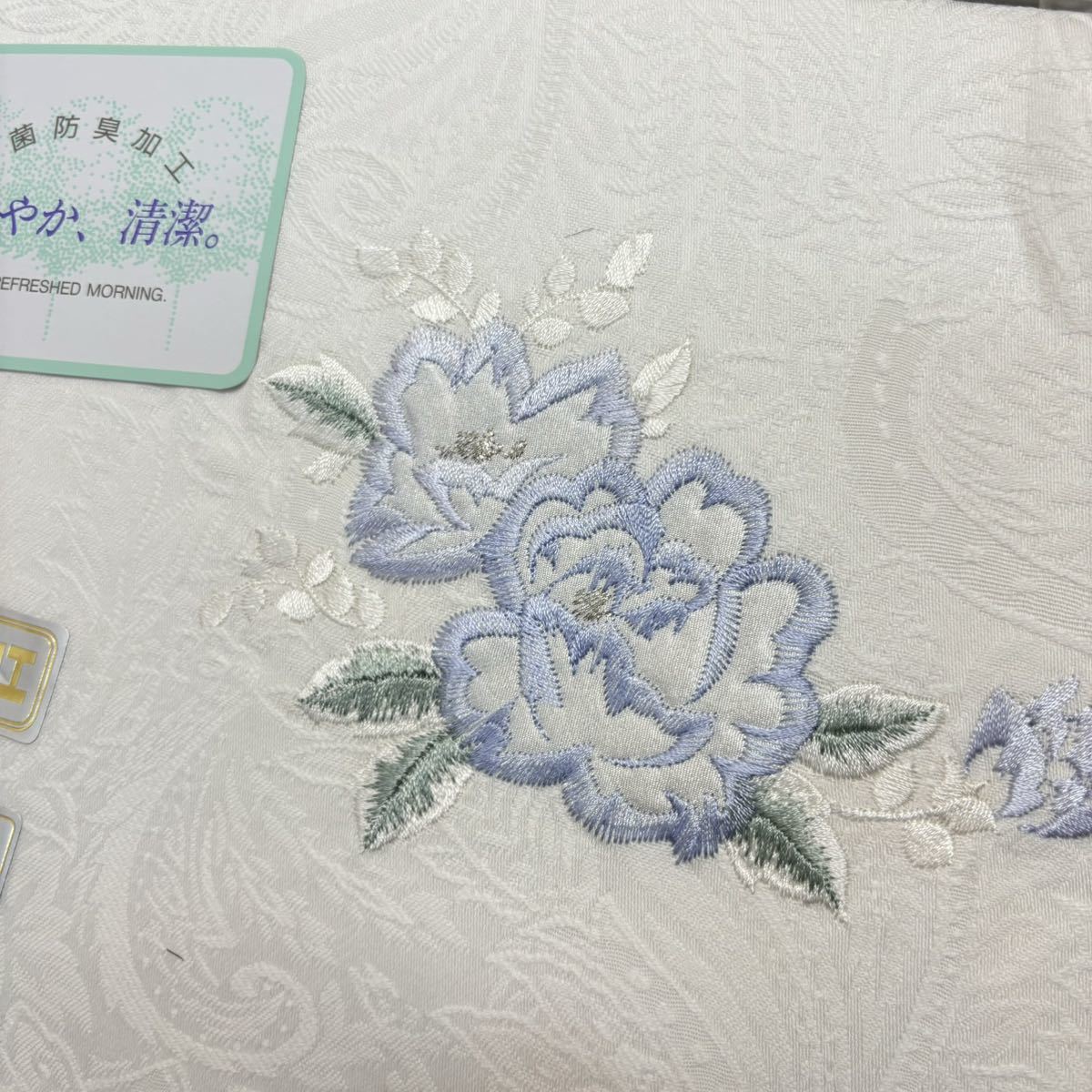 未使用 3点セット モリハナエ EYEN kohoro no shihi Burberrys フラットシーツ 綿100% 日本製 140×240㎝ 150×250㎝ 白 ピンク 刺繍の画像8
