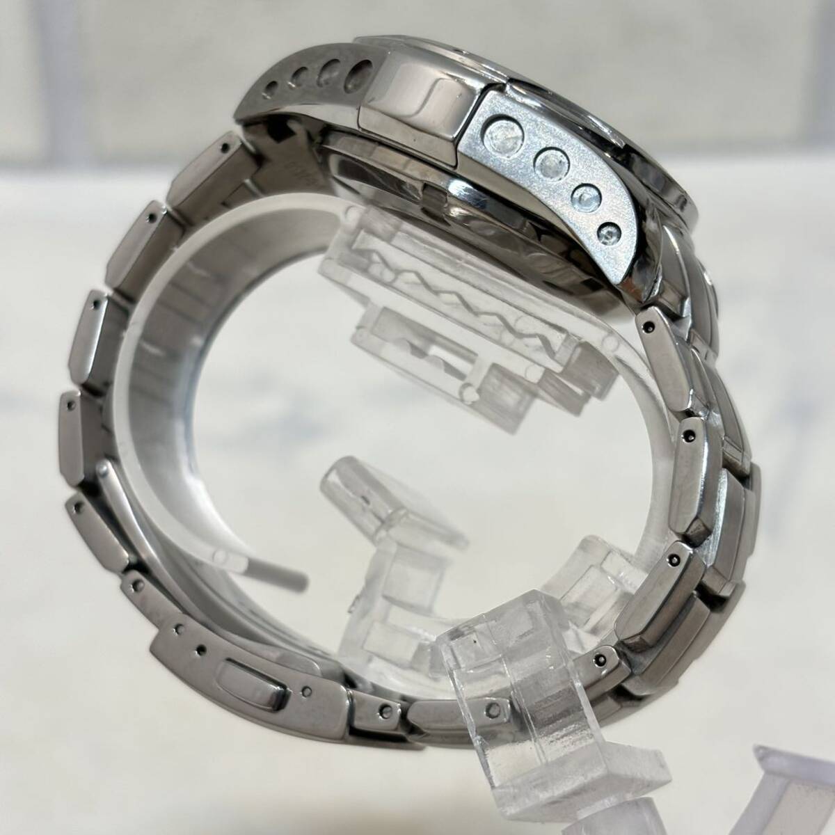 SEIKO セイコー KINETIC キネティック チタン クロノグラフ 7L22-0AK0 稼働中 メンズ 腕時計_画像4