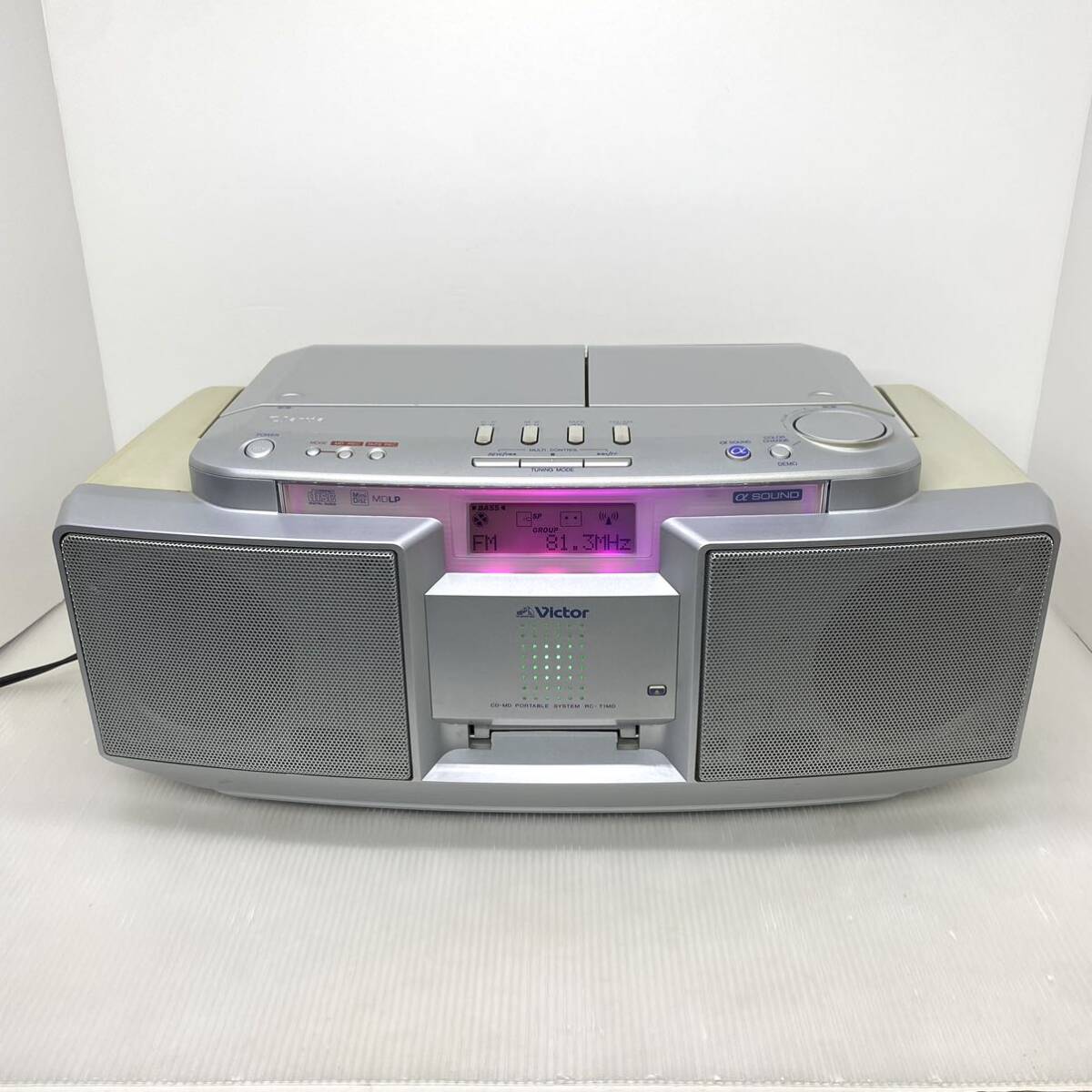 【完動品】ビクター CD MD ポータブルラジカセ RC-T1MD 再生録音OK 保証あり 迅速発送_画像3