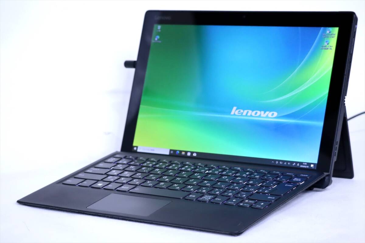 【1円～】バッテリー良好！12.2型WUXGA液晶2in1タブレットPC！Lenovo Miix 520 i5-8250U RAM8G SSD256G 指紋認証の画像1