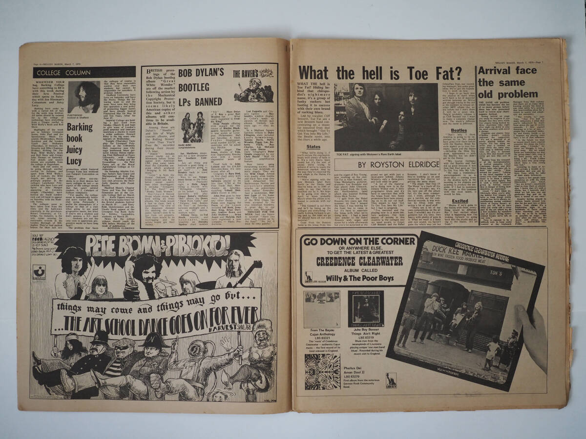 ★イギリス音楽誌【Melody Maker】1970年3月7日号★Cream/隠れたMay Britzの広告/Toe Fat/Juicy Lucy/Beatles/Piblokto/SME/Tony Oxley/_画像4