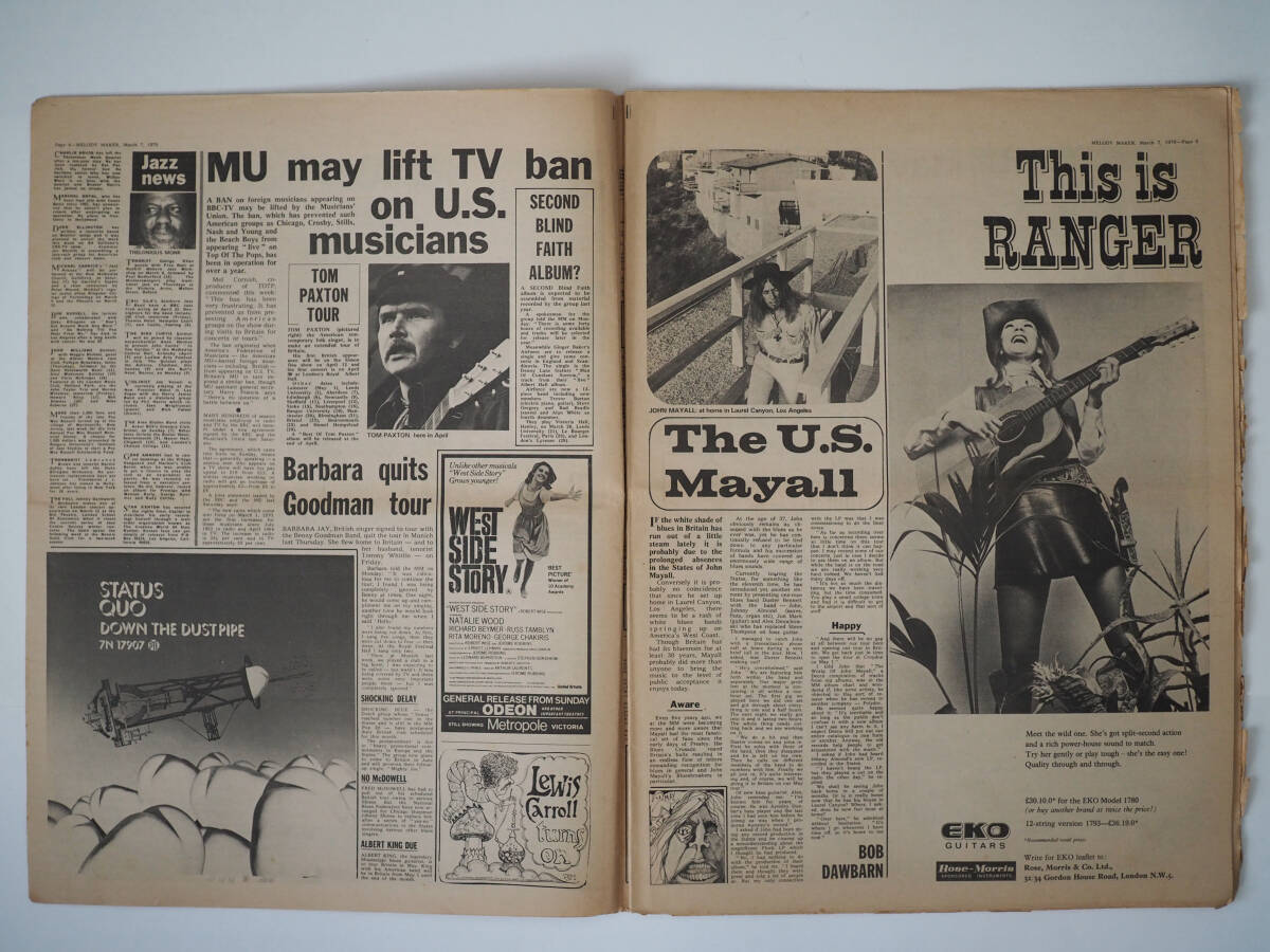 ★イギリス音楽誌【Melody Maker】1970年3月7日号★Cream/隠れたMay Britzの広告/Toe Fat/Juicy Lucy/Beatles/Piblokto/SME/Tony Oxley/_画像8