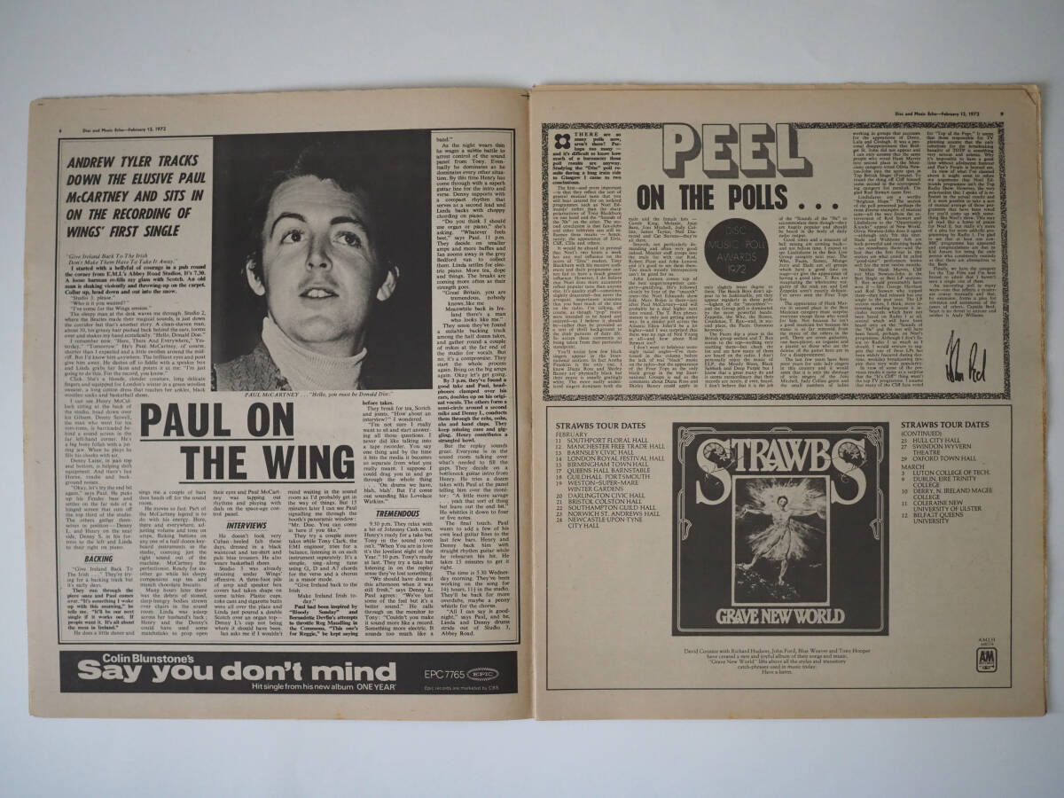 ★イギリス音楽誌【DISC】1972年2月12日号★Wings First Single広告/Paul McCartney/Marc Bolan/Pete Townshend/Rod Stewart/John Lennon_画像3