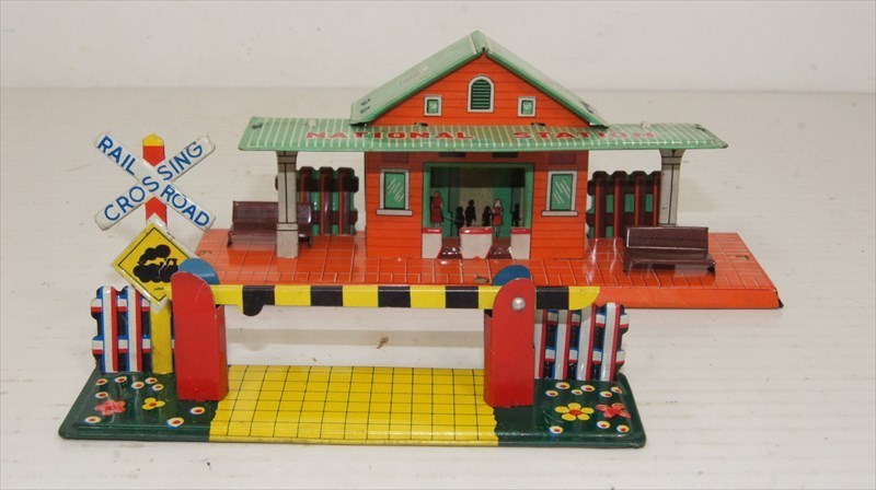 米澤玩具 Central RAILWAY Rゲージ No.700セット 当時物 蒸気機関車 列車 ブリキ ゼンマイ式 箱付き 雑貨_画像3