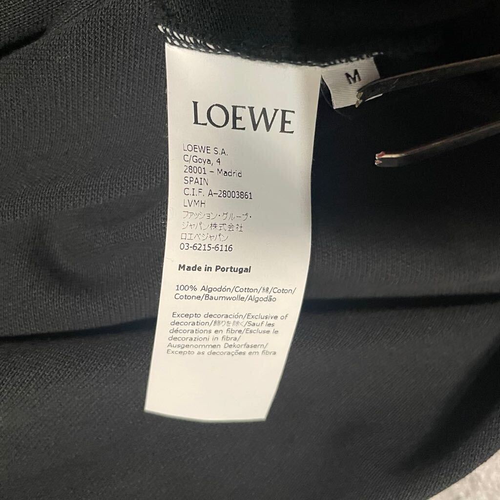 ロエベ【S級美品 現行タグ！】LOEWE ポロシャツ XLサイズ アナグラム ロゴ 刺繍 半袖 カットソー バイカラー 高級感◎ ブラック 黒の画像7