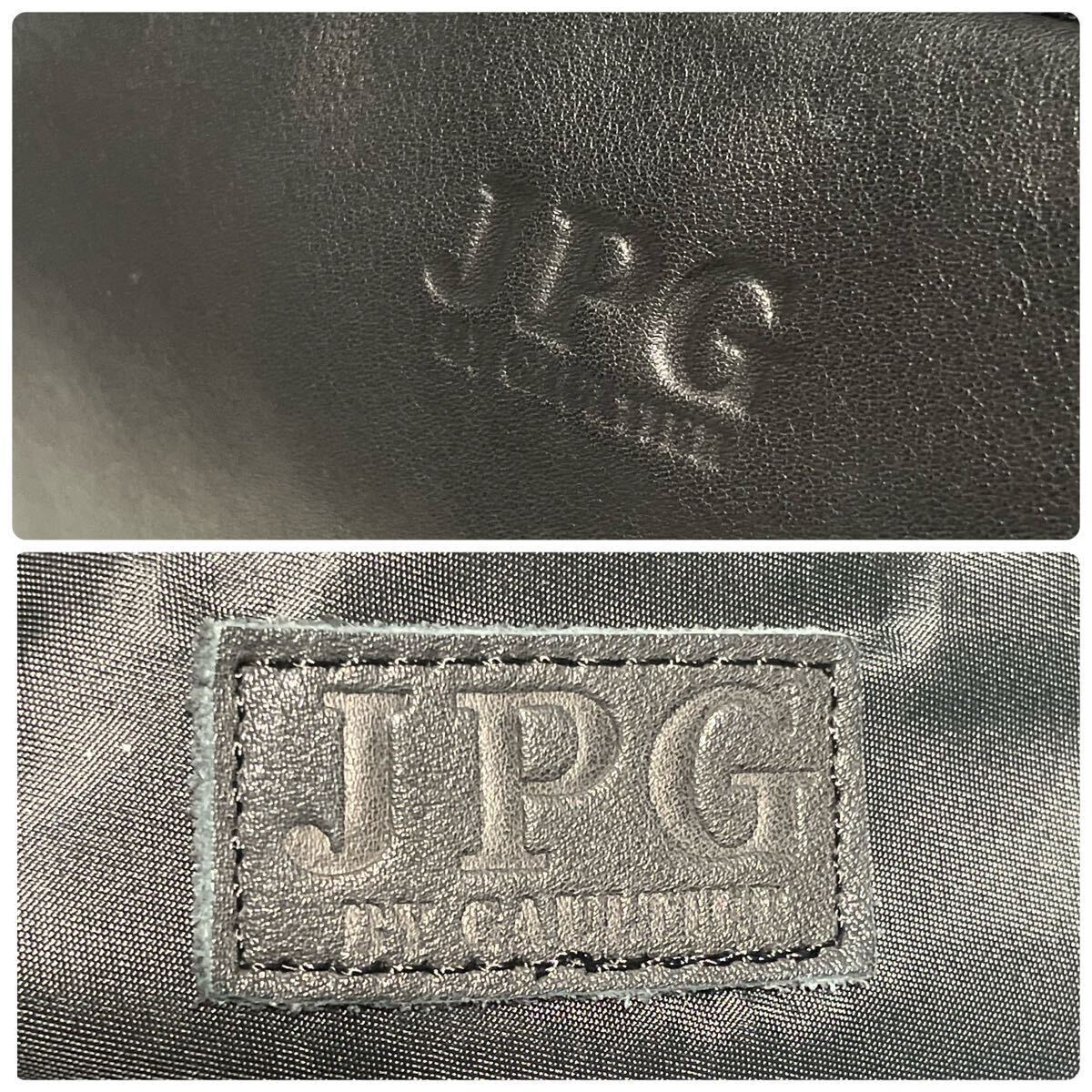 1円【入手困難型】ジャンポールゴルチエ Jean Paul GAULTIER トートバッグ ビジネス バック 大容量 A4可 レザー 本革 ロゴ JPG ブラック 黒_画像10