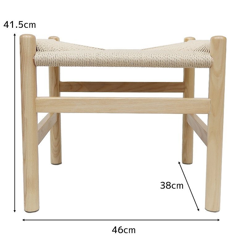 1円～ 売り切り CH53 ハンス・J・ウェグナー ペーパーコード スツール 北欧 ダイニングチェア リビング 天然木 おしゃれ オットマン P-17BJ_画像8