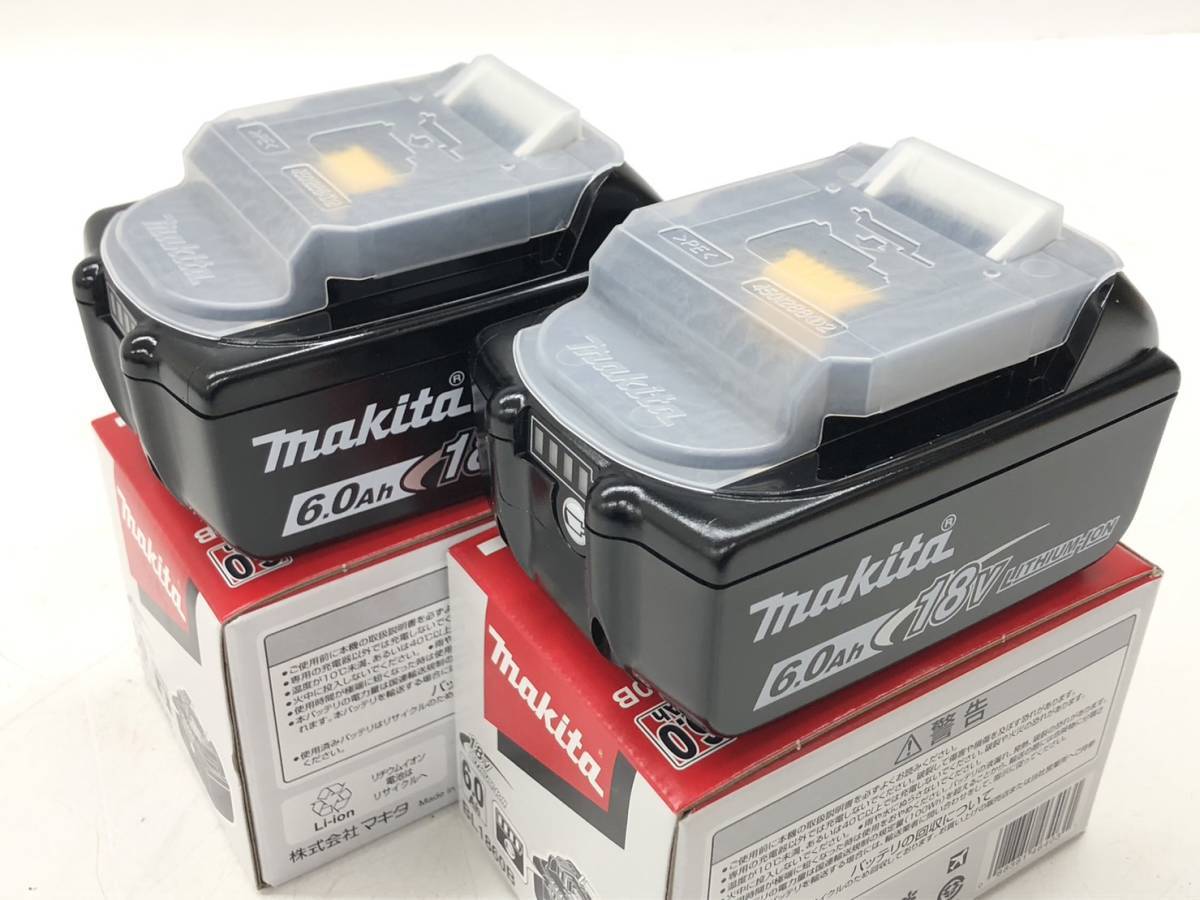 498879★未使用2個セット★makita マキタ 純正 リチウムイオンバッテリ BL1860B 18V 6.0Ah 箱あり　管）ｔ314/4_画像3