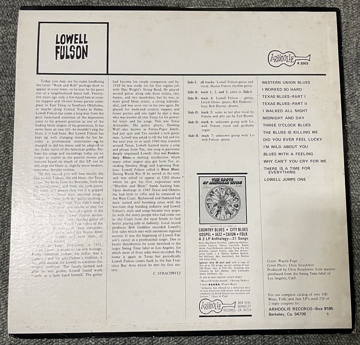 【LP・輸入盤】LOWELL FULSON / ローウェル・フルソン【盤面&ジャケット状態良好】の画像2
