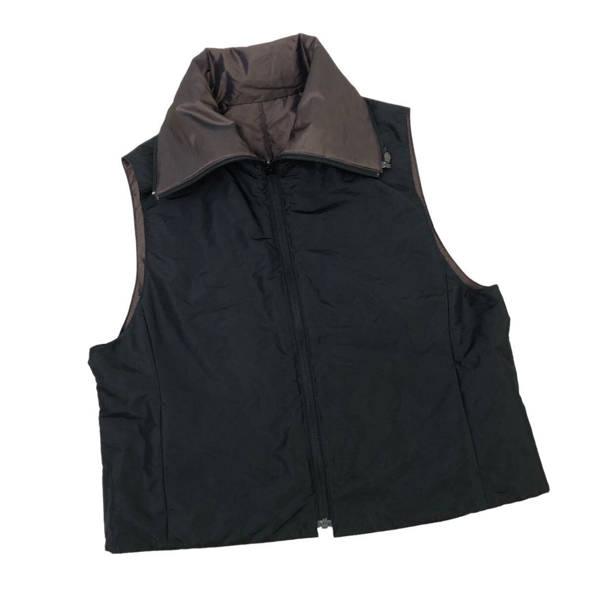 m499-32 HIROKO KOSHINO ヒロココシノ ベスト 付き デザイン 中綿コート コート 上着 羽織り アウター ブラック レディース 11の画像9