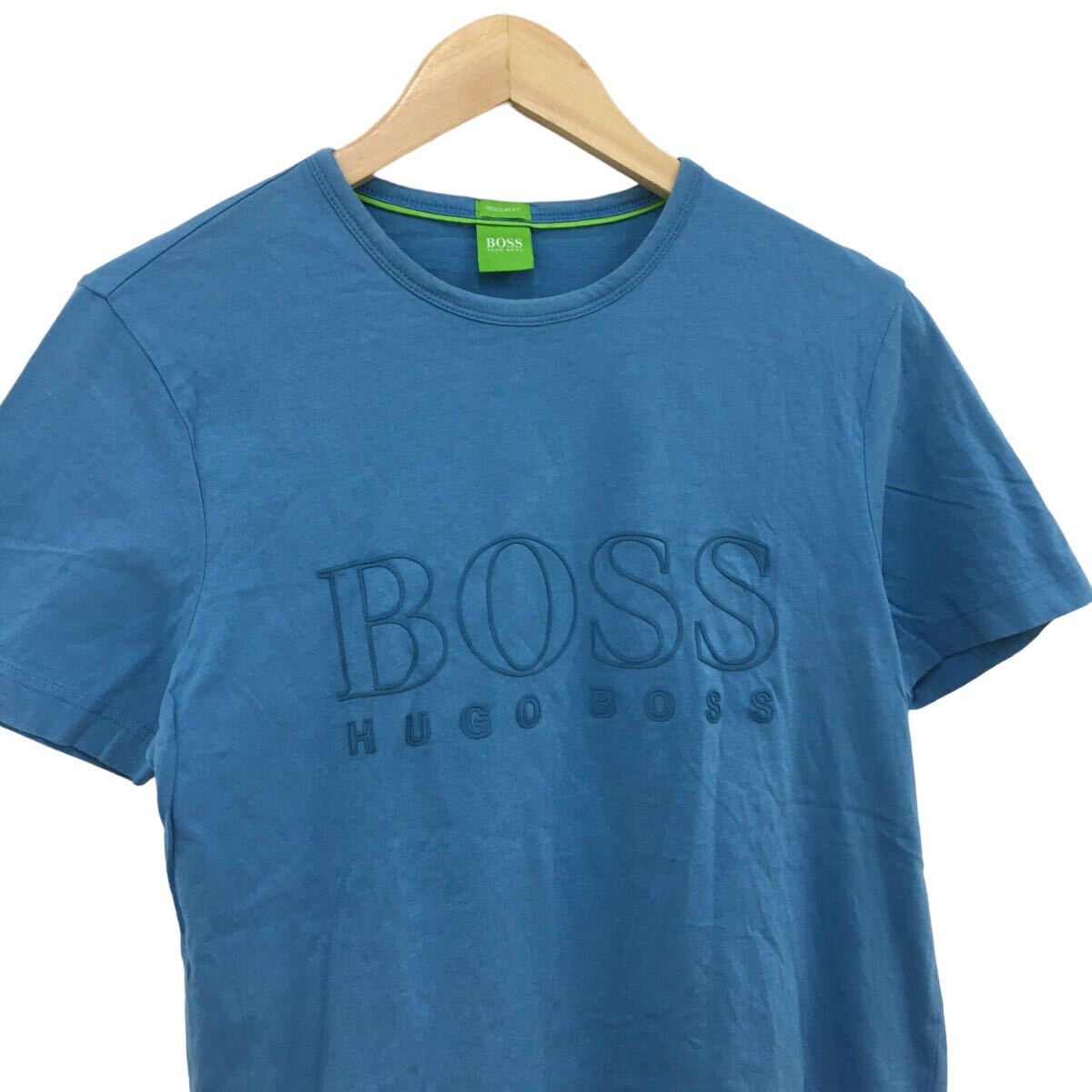 NC210 HUGO BOSS ヒューゴボス 半袖 Tシャツ ティシャツ トップス カットソー メンズ S ライトブルー 水色 コットン 綿 100%_画像3