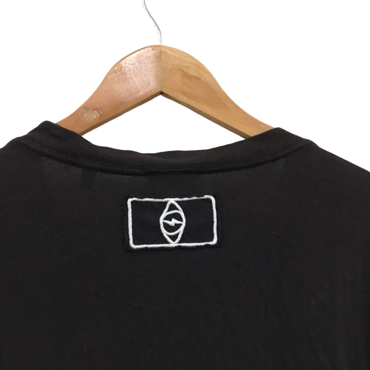 NC211 DIESEL ディーゼル 薄手 半袖 刺繍 デザイン Tシャツ ティシャツ トップス カットソー メンズ M ブラック 黒_画像6