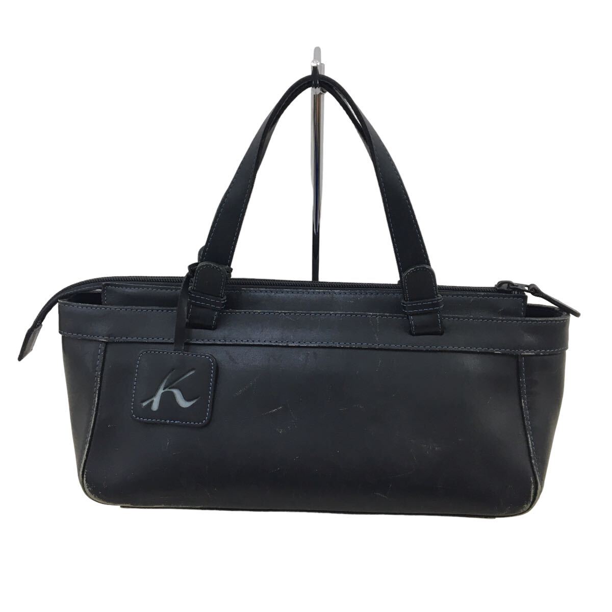 D525-⑥ Kitamura キタムラ レザー ハンドバッグ トートバッグ 手持ち 手提げ かばん カバン 鞄 バッグ BAG ブラック 実寸参考_画像1