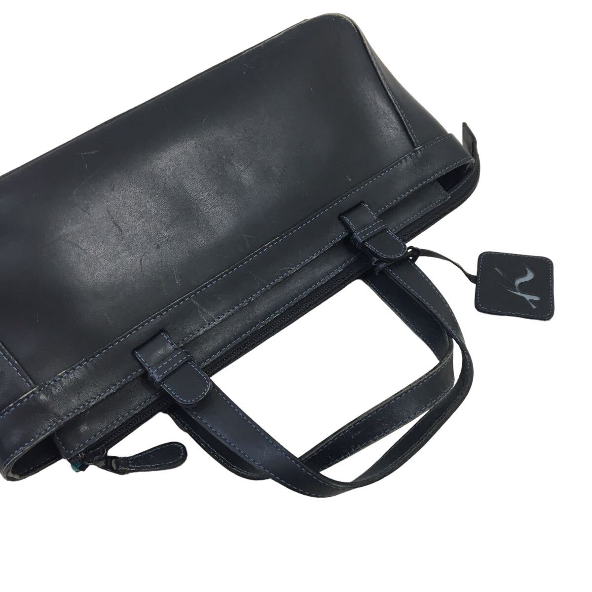 D525-⑥ Kitamura キタムラ レザー ハンドバッグ トートバッグ 手持ち 手提げ かばん カバン 鞄 バッグ BAG ブラック 実寸参考_画像5