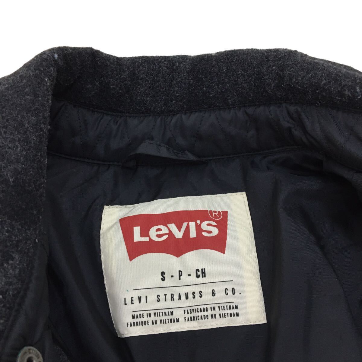 NC211 Levi's リーバイス 中綿コート スナップボタン アウター コート ジャンパー 上着 トップス メンズ S グレー_画像8